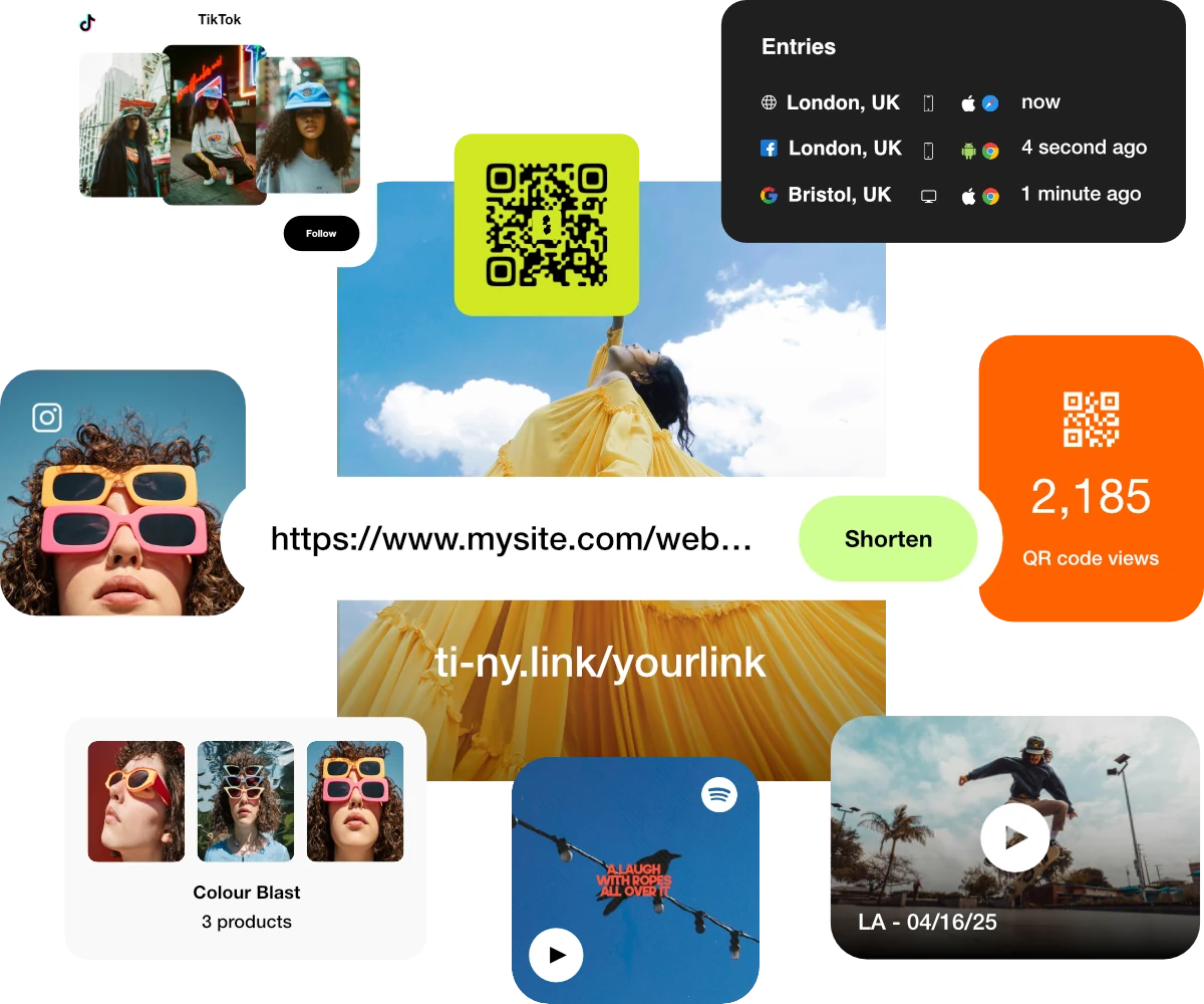 ti-ny.link connects creator profiles, shopping, music and video with short links, QR codes and analytics
